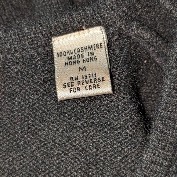 VALERIE STEVENS 100% Two Ply Cashmere V-Neck Long Sleeve Sweater Black Size Med - Picture 7 of 10